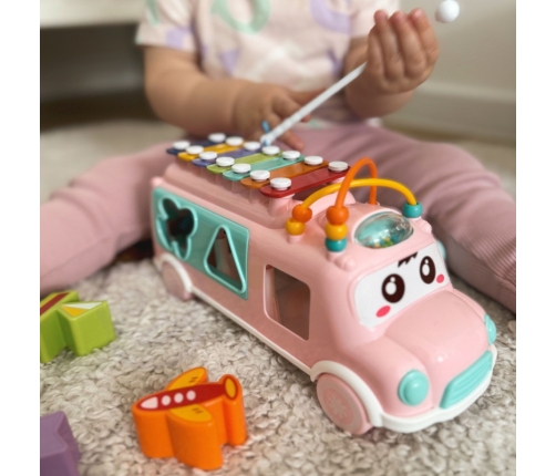 WOOPIE BABY Samochodzik Muzyczny Sorter z Cymbałkami Różowy