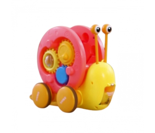 WOOPIE Ślimak do Ciągnięcia 4w1 Cymbałki Zębatki Sensoryczne Wyrzutnia + Małe Autko