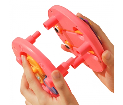 WOOPIE Ślimak do Ciągnięcia 4w1 Cymbałki Zębatki Sensoryczne Wyrzutnia + Małe Autko