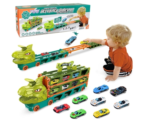 WOOPIE Zabawkowa Ciężarówka Dinozaur Tor 2,1 m dla Samochodzików