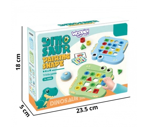 WOOPIE Układanka Montessori Dinozaur Gra Zręcznościowa Dopasuj Kształty