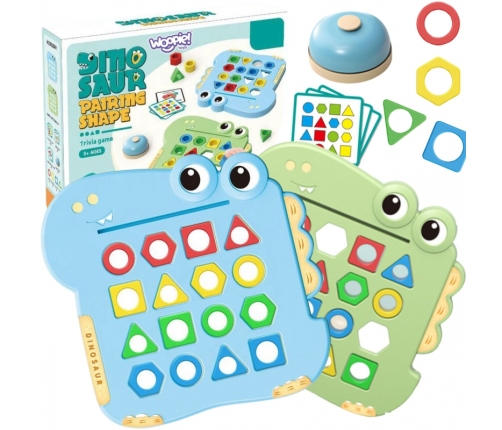WOOPIE Układanka Montessori Dinozaur Gra Zręcznościowa Dopasuj Kształty