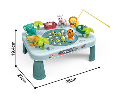 WOOPIE Gra Zręcznościowa Łowienie Ryb Interaktywny Stolik Zielony