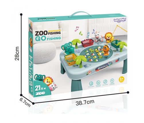 WOOPIE Gra Zręcznościowa Łowienie Ryb Interaktywny Stolik Zielony