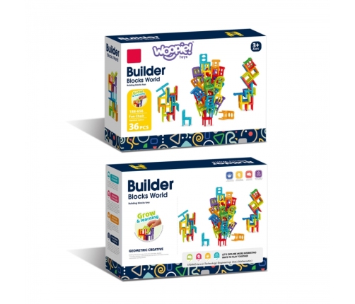 WOOPIE Gra Zręcznościowa Układanka Klocków Balansujące Krzesła 36 el.