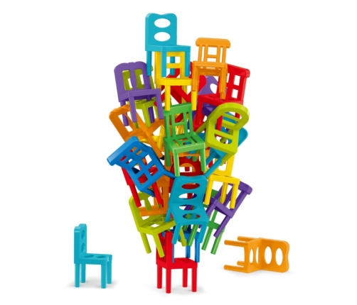 WOOPIE Gra Zręcznościowa Układanka Klocków Balansujące Krzesła 36 el.