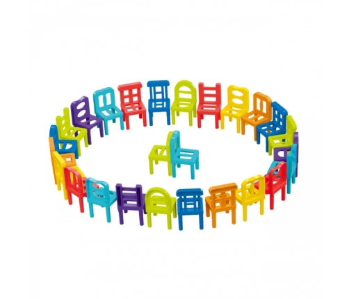 WOOPIE Gra Zręcznościowa Układanka Klocków Balansujące Krzesła 36 el.