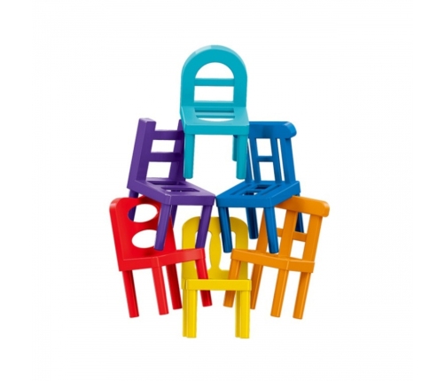 WOOPIE Gra Zręcznościowa Układanka Klocków Balansujące Krzesła 36 el.