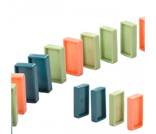 WOOPIE Elektryczna Ciuchcia Lokomotywa do Klocków Domino Dinozaur Pomarańczowy