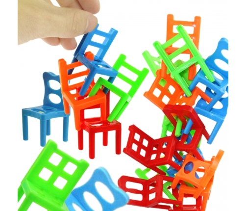 WOOPIE Gra Zręcznościowa Balansujące  Krzesła Układanka Stosy3+