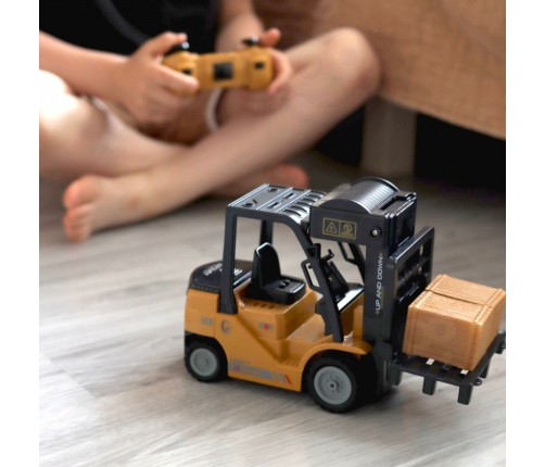 WOOPIE Zdalnie Sterowany Wózek Widłowy 2w1 Dźwig RC - Skala 1:24