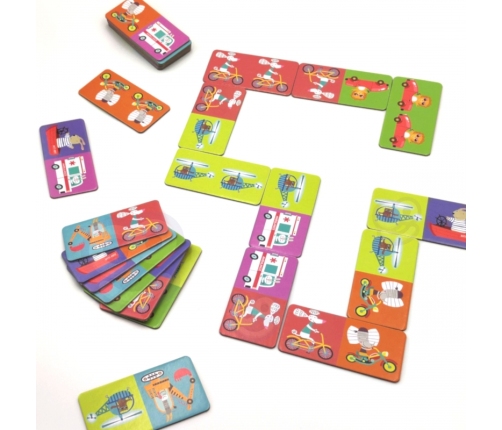 WOOPIE Gra Edukacyjna Transport Zwierzęta Puzzle Domino Montessori