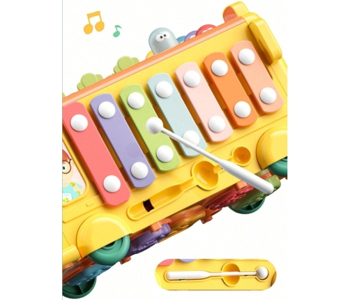 WOOPIE BABY Interaktywny Autobus Montessori Edukacyjny 6w1 Młoteczek Cymbałki +18 m