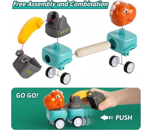 WOOPIE Klocki Magnetyczne Dinozaury Konstrukcyjne 84 el.