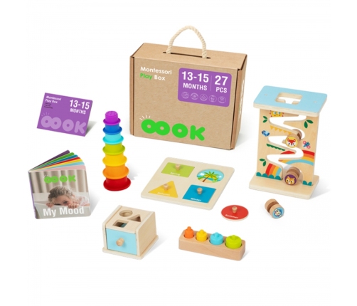 TOOKY TOY Box Pudełko XXL Montessori Edukacyjne 6w1 Sensoryczne 13-15 Mies