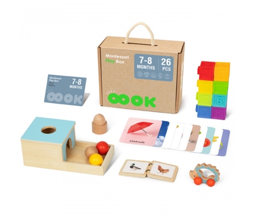 TOOKY TOY Box Pudełko XXL Montessori Edukacyjne 6w1 Sensoryczne 7-8 Mies