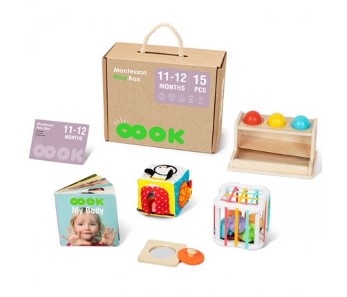 TOOKY TOY Box Pudełko XXL Montessori Edukacyjne 5w1 Sensoryczne 11-12 Mies