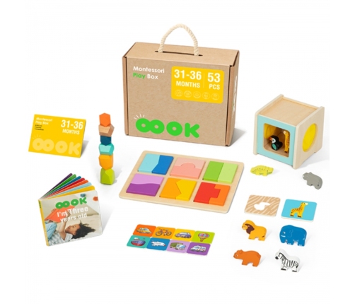 TOOKY TOY Box Pudełko XXL Montessori Edukacyjne 7w1 Sensoryczne 31-36 Mies.