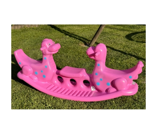 WOOPIE Bujak Wieloosobowy Dino Huśtawka Równoważna Różowa