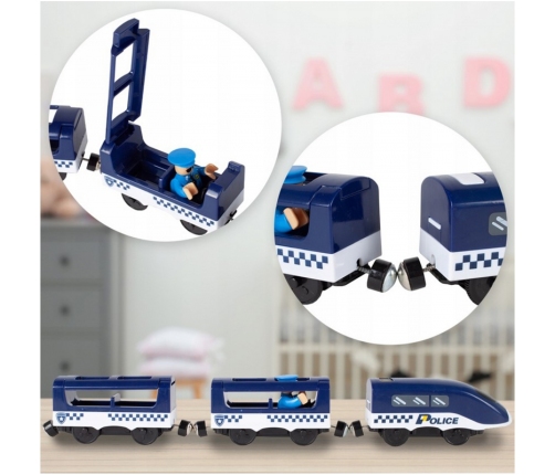 WOOPIE Electric Train Car Track Police Station Helicopter Cars 92 pcs.