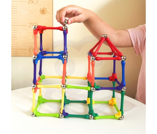 WOOPIE Klocki Magnetyczne Konstrukcyjne Układanka Kreatywna 110 el.