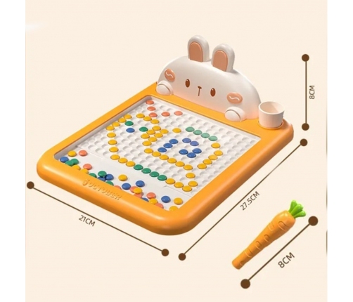 WOOPIE Tablica Magnetyczna Montessori MagPad Do Rysowania Królik Marchewka