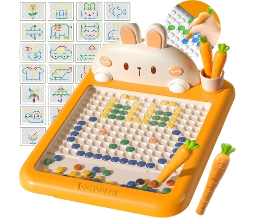 WOOPIE Tablica Magnetyczna Montessori MagPad Do Rysowania Królik Marchewka