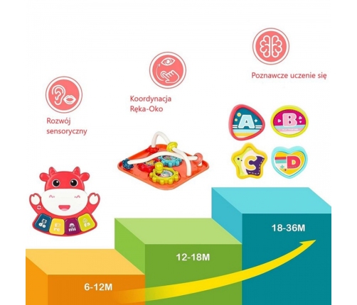 WOOPIE Interaktywna Kostka Sensoryczna Edukacyjna Montessori Sorter 6w1