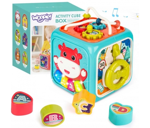 WOOPIE Interaktywna Kostka Sensoryczna Edukacyjna Montessori Sorter 6w1