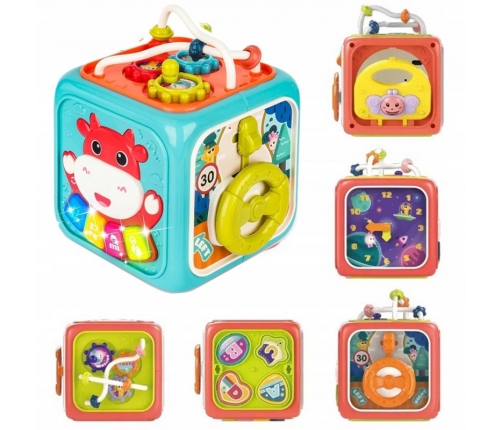 WOOPIE Interaktywna Kostka Sensoryczna Edukacyjna Montessori Sorter 6w1