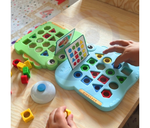 WOOPIE Układanka Montessori Dinozaur Gra Zręcznościowa Dopasuj Kształty