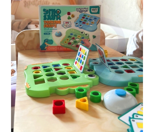 WOOPIE Układanka Montessori Dinozaur Gra Zręcznościowa Dopasuj Kształty