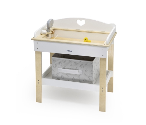VIGA Drewniany Przewijak 2w1 Wanienka dla Lalek
