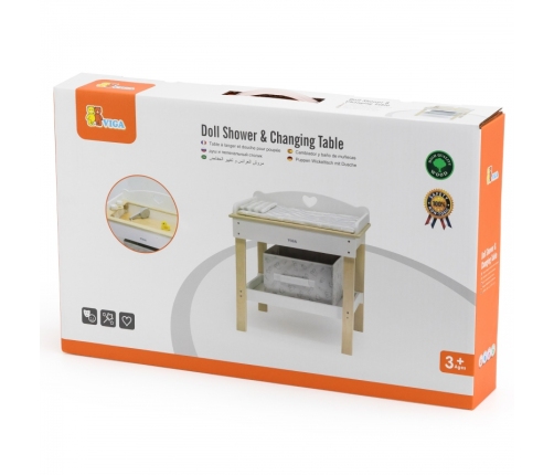 VIGA Drewniany Przewijak 2w1 Wanienka dla Lalek