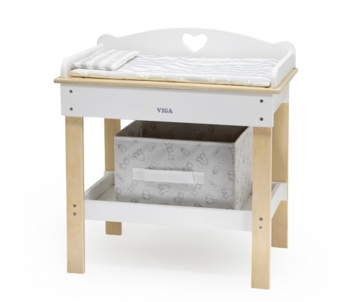 VIGA Drewniany Przewijak 2w1 Wanienka dla Lalek
