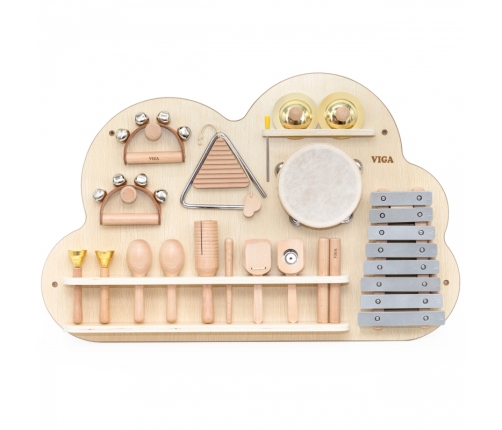 VIGA Drewniana Tablica Muzyczna Zestaw 12 Instrumentów Perkusyjnych