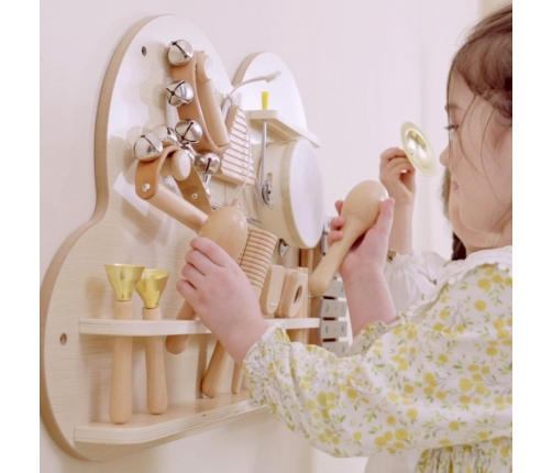 VIGA Drewniana Tablica Muzyczna Zestaw 12 Instrumentów Perkusyjnych