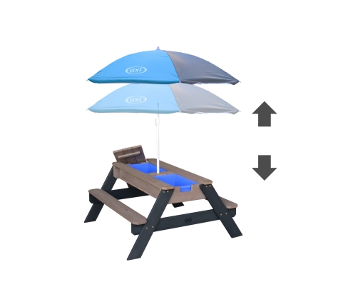 AXI Stół Piknikowy Nick z Pojemnikami na Piasek/Wodę z Parasolem