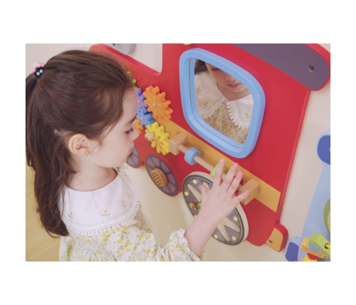 VIGA Drewniana Tablica Sensoryczna-Manipulacyjna EDU Pociąg