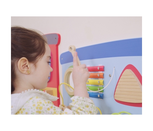 VIGA Drewniana Tablica Sensoryczna-Manipulacyjna EDU Pociąg