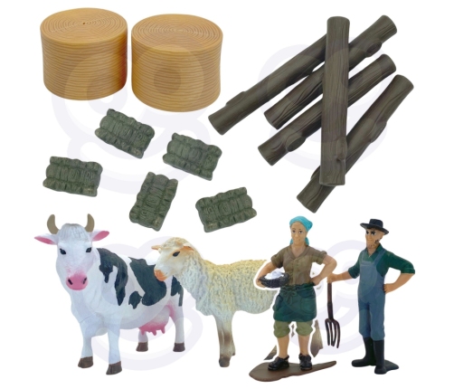 WOOPIE Zestaw Maszyn Rolniczych Traktor Ciągnik Zagroda Mini Farma Osada Rolnicy