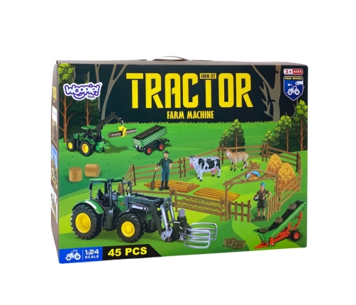 WOOPIE Zestaw Maszyn Rolniczych Traktor Ciągnik Zagroda Mini Farma Osada Rolnicy