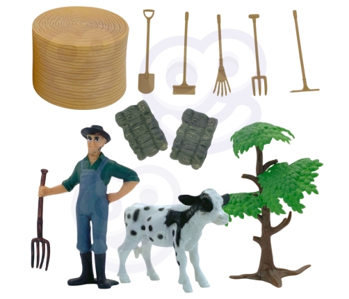 WOOPIE Zestaw Mini Farma Traktor Zwierzęta Osada Farma Rolnik Narzędzia