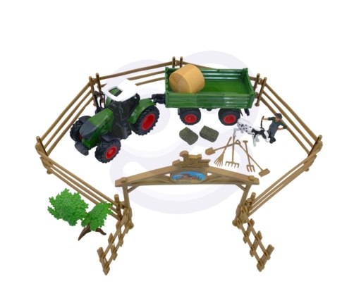 WOOPIE Zestaw Mini Farma Traktor Zwierzęta Osada Farma Rolnik Narzędzia