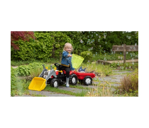 Rolly Toys  rollyKid-X Traktor na Pedały czerwony z Łyżką i Przyczepą STEYR  Czerwony