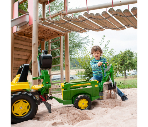 Rolly Toys rollyTrailer Przyczepa Farm JOHN DEERE Otwierane Burty