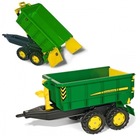 Rolly Toys duża Dwuosiowa Przyczepa John Deere Wywrotka