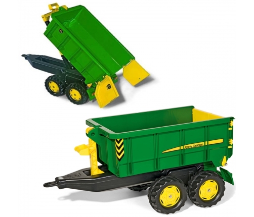 Rolly Toys duża Dwuosiowa Przyczepa John Deere Wywrotka