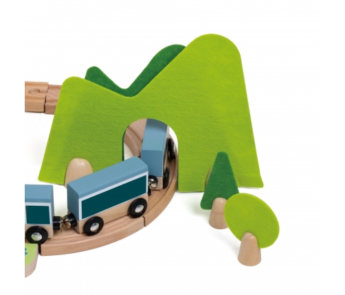 CLASSIC WORLD Zestaw Kolejka Tor Drewniany Pociąg + Sorter Kształtów 40 el.