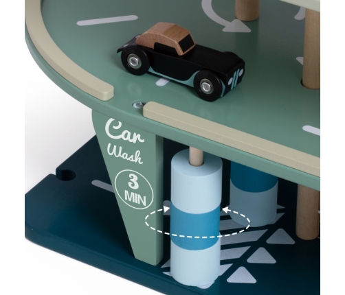 CLASSIC WORLD Wielopoziomowy Parking Auta Helikopter Dystybutor Myjnia + Akc.